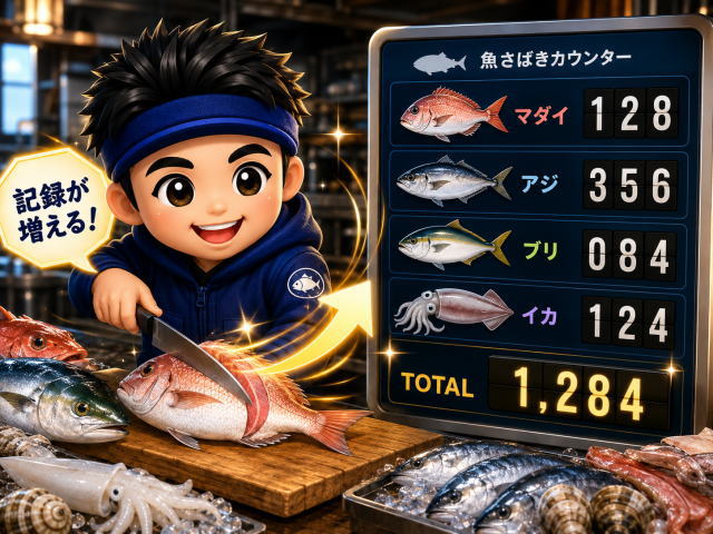 魚を何匹捌いたか見える化したくて「魚さばきカウンター」を自作した話